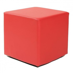 Design Sitzwürfel Kubus I Hocker Kunstleder modern 45x45x45 cm in rot