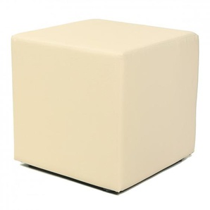 Design Sitzwürfel Kubus I Kunstleder Hocker 45x45x45 cm modern in beige / creme