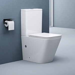 Doporro - Design Stand wc inkl. Softclose Absenkautomatik 37,5x67,5x82cm Stand-Toilette Weiß spülrandlos Stand112T