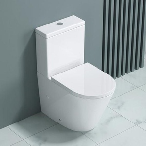 Doporro - Design Stand wc Toilette bodenstehend Tiefspüler mit Silent-Close spülrandlose Toilette spülrandloses wc Aachen179T