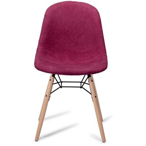 Design Stühle in Pink Webstoff Blumen Motiven (2er Set)