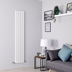 Design Wandheizkörper Vertikal Weiß, Größe wählbar ab 1600x280mm, Flache Paneele, Warmwasser - Delta Hudson Reed