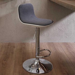 Designbarhocker in Dunkelgrau Webstoff Lehne (2er Set)