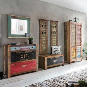 Dielenmöbel in Braun Bunt Vintage Look (sechsteilig)