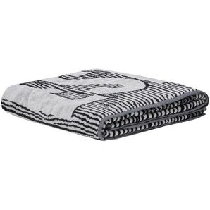 Diesel Duschtuch Stripes, Grau, Textil, Schriftzug, 95x150 cm, Badtextilien, Bade- & Duschhandtücher