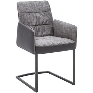 Dieter Knoll Armlehnstuhl , Anthrazit, Grau, Dunkelgrau , Leder, Textil , Echtleder , Color-Finish-Leder , Uni , U-Form , 48.5x87.5x60 cm , Lederauswahl, Stoffauswahl, Gestellauswahl , Esszimmer, Stühle, Esszimmerstühle, Armlehnenstühle
