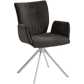 Dieter Knoll Armlehnstuhl, Anthrazit, Metall, Textil, Stativgestell, 50x89x61 cm, Typenauswahl, inklusive Armlehnen, Esszimmer, Stühle, Esszimmerstühle, Armlehnenstühle