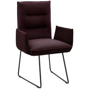 Dieter Knoll Armlehnstuhl , Schwarz, Weinrot , Metall, Textil , Kufe , 59x93x59 cm , Beinauswahl, Lederauswahl, Stoffauswahl, Typenauswahl , Esszimmer, Stühle, Esszimmerstühle, Armlehnenstühle