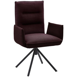 Dieter Knoll Armlehnstuhl , Schwarz, Weinrot , Metall, Textil , Sternfuß , 59x93x59 cm , Beinauswahl, Lederauswahl, Stoffauswahl, Typenauswahl, Sitzfläche 360° drehbar , Esszimmer, Stühle, Esszimmerstühle, Armlehnenstühle