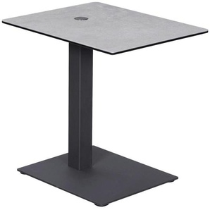 Dieter Knoll Beistelltisch, Anthrazit, Grau, Metall, Glas, Keramik, rechteckig, Bodenplatte, eckig, 35x45-65x45 cm, höhenverstellbar, Wohnzimmer,