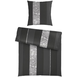 Dieter Knoll Bettwäsche Stripes DK, Anthrazit, Textil, Abstraktes, 135x200 cm, Oeko-Tex® Standard 100, Oeko-Tex® Made IN Green, pflegeleicht, atmungsaktiv, schadstoffgeprüft, Schlaftextilien, Bettwäsche, Bettwäsche, Satin-Bettwäsche