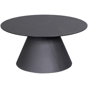 Dieter Knoll Couchtisch, Anthrazit, Schwarz, Metall, Glas, Keramik, Marmoroptik, rund, konisch, 80x38x80 cm, Wohnzimmer, Wohnzimmertische, Couchtische, Couchtische Marmoroptik