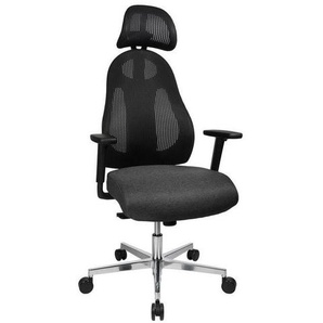 Dieter Knoll Drehstuhl , Anthrazit, Schwarz , Kunststoff, Textil , Drehkreuz , 48x108-122x48 cm , Made in Germany , Arbeitszimmer, Bürostühle, Drehstühle