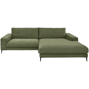 Dieter Knoll Ecksofa Badia Base, Dunkelgrün, Textil, 3-Sitzer, Ottomane rechts, 293x207 cm, Typenauswahl, Fußauswahl, Stoffauswahl, seitenverkehrt