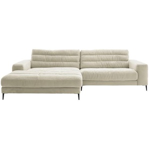 Dieter Knoll Ecksofa Badia, Natur, Textil, 4-Sitzer, Füllung: Polyurethan (Pur), Ottomane links, 296x207 cm, Goldenes M, Dgm, Typenauswahl,