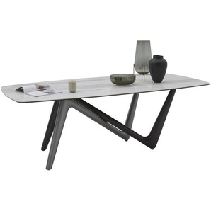 Dieter Knoll Esstisch, Anthrazit, Grau, Weiß, Beige, Kunststoff, Keramik, oval, Z-Form, 100x75 cm, Esszimmer, Tische, Esstische, Esstische oval