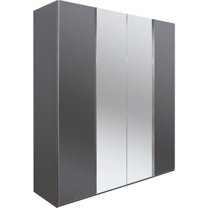 Dieter Knoll Falttürenschrank , Anthrazit , Metall , 6 Fächer , 200x223x62 cm , Schlafzimmer, Kleiderschränke, Falttürenschrank