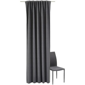 Dieter Knoll Fertigvorhang Luna, Dunkelgrau, Textil, Dekodiamanten, 140x245 cm, ISO 9001, Textiles Vertrauen - Oeko-Tex®, Bsci, für Stange und Schiene geeignet, mit Kombiband, Wohntextilien, Gardinen & Vorhänge, Fertiggardinen, Fertiggardinen