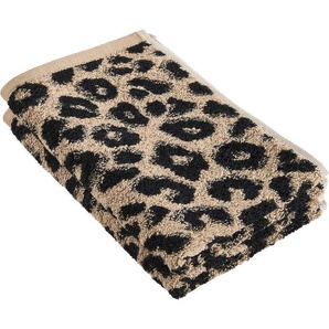 Dieter Knoll Gästetuchset, Schwarz, Beige, Textil, 30x50 cm, Badtextilien, Gästehandtücher