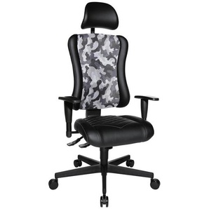 Dieter Knoll Gamingstuhl, Grau, Schwarz, Kunststoff, Textil, Camouflage, Drehkreuz, 47.5x99-127x44 cm, Made in Germany, Sitzfläche 360° drehbar, inklusive Armlehnen, Kinder & Jugendmöbel, Jugendmöbel, Gamingstühle
