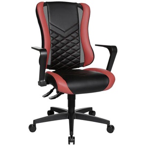 Dieter Knoll Gamingstuhl, Rot, Schwarz, Kunststoff, Textil, Drehkreuz, 47.5x99-107x44 cm, Made in Germany, inklusive Armlehnen, Kinder & Jugendmöbel, Jugendmöbel, Gamingstühle