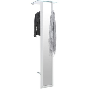 Dieter Knoll Garderobenpaneel, Alu, Metall, Glas, 52x195x35 cm, Aufhängemöglichkeit, Hutablage, Kleiderstange, Garderobe, Garderobenpaneele, Garderobenpaneele