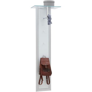 Dieter Knoll Garderobenpaneel, Weiß, Alu, Metall, Glas, 52x170x35 cm, Aufhängemöglichkeit, Hutablage, Garderobe, Garderobenpaneele, Garderobenpaneele