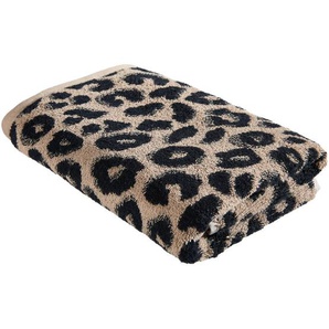 Dieter Knoll Handtuch, Schwarz, Beige, Textil, 50x100 cm, Badtextilien, Handtücher