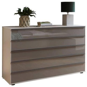 Dieter Knoll Kommode, Braun, Grau, Metall, 5 Schubladen, 141x86x43 cm, Typenauswahl, Beimöbel erhältlich, stehend, in verschiedenen Größen erhältlich,