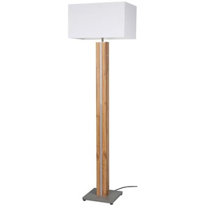 Dieter Knoll Led-Stehleuchte Magnus , Braun , Metall, Textil, Holzwerkstoff , F , 45x155x27 cm , getrennt schaltbar , Lampen & Leuchten, Innenbeleuchtung, Stehlampen, Stehlampen Dimmbar