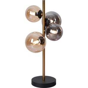 Dieter Knoll Led-Tischleuchte Amberok, Schwarz, Gold, Bernstein, Metall, Glas, Uni,Uni, F, 19.3x48 cm, mit Schalter, Lampen & Leuchten, Innenbeleuchtung, Tischlampen