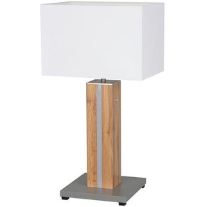 Dieter Knoll Led-Tischleuchte Magnus , Weiß, Chrom , Metall, Textil, Holzwerkstoff , F , 20x56 cm , getrennt schaltbar , Lampen & Leuchten, Innenbeleuchtung, Tischlampen
