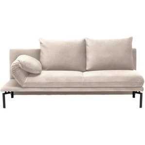 Dieter Knoll Liege , Sand , Textil , 2-Sitzer , 200x90x88 cm , Stoffauswahl, Schlafen auf Sitzhöhe, Rücken echt , Wohnzimmer, Sessel, Relaxliegen