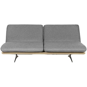 Dieter Knoll Schlafsofa Palermo, Grau, Eiche, Holz, Textil, Eiche, massiv, Uni, 2-Sitzer, 204x92x90 cm, Stoffauswahl, Schlafen auf Sitzhöhe, Rücken echt, Kinder & Jugendmöbel, Jugendmöbel, Jugendsofas