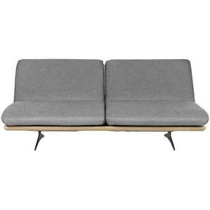 Dieter Knoll Schlafsofa Palermo, Grau, Eiche, Holz, Textil, Eiche, massiv, Uni, 2-Sitzer, 204x92x90 cm, Stoffauswahl, Schlafen auf Sitzhöhe, Rücken echt, Kinder- & Jugendzimmer, Jugendmöbel, Jugendsofas