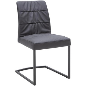 Dieter Knoll Schwingstuhl , Dunkelgrau, Anthrazit , Leder , Echtleder , Color-Finish-Leder , Uni , eckig , 48.5x87.5x60 cm , Typenauswahl, Stoffauswahl, Lederauswahl , Esszimmer, Stühle, Esszimmerstühle, Vierfußstühle