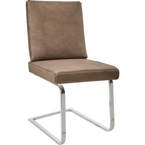 Dieter Knoll Schwingstuhl, Taupe, Metall, Textil, Flachrohr, U-Form, 46x92x60 cm, Emas, Dgm, Lederauswahl, Stoffauswahl, Typenauswahl, Gestellauswahl, Esszimmer, Stühle, Esszimmerstühle, Schwingstühle