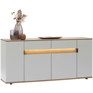 Dieter Knoll Sideboard, Eiche, Hellgrau, Holzwerkstoff, Asteiche, furniert, 6 Fächer, 2 Schubladen, 180.6x82x42 cm, Typenauswahl, Beimöbel erhältlich, in verschiedenen Holzdekoren erhältlich, Holzmöbel, Kleinmöbel Holz, Holzkommoden, Sideboards Holz