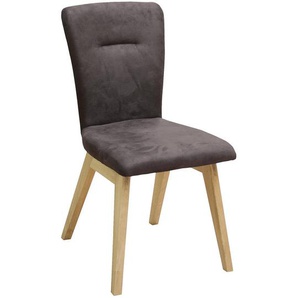 Dieter Knoll Stuhl, Anthrazit, Eiche, Holz, Textil, Wildeiche, massiv, Uni, eckig, 46x91x66 cm, Esszimmer, Stühle, Esszimmerstühle, Vierfußstühle