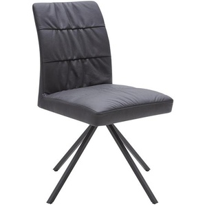Dieter Knoll Stuhl , Grau, Dunkelgrau , Leder , Echtleder , Color-Finish-Leder , Uni , eckig , 46x90x61 cm , Lederauswahl, Stoffauswahl, Typenauswahl, Sitzfläche 360° drehbar , Esszimmer, Stühle, Esszimmerstühle, Lederstühle