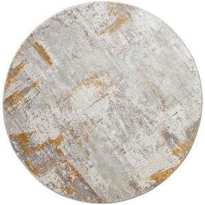 Dieter Knoll Vintage-Teppich Apollo, Gold, Textil, Abstraktes, rund, leicht zusammenrollbar, Teppiche & Böden, Teppiche, Vintage-Teppiche