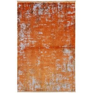Dieter Knoll Vintage-Teppich Dhasan, Orange, Textil, Abstraktes, rechteckig, 160 cm, Care & Fair, Made in Turkey, lichtunempfindlich, pflegeleicht, Teppiche & Böden, Teppiche, Vintage-Teppiche