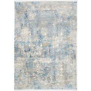 Dieter Knoll Webteppich Avignon, Blau, Grau, Textil, rechteckig, 67x130 cm, Care & Fair, für Fußbodenheizung geeignet, in verschiedenen Größen