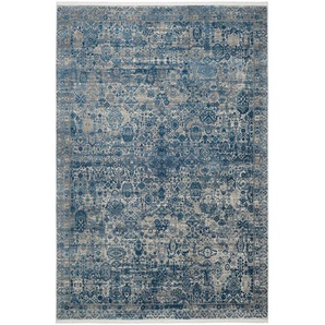 Dieter Knoll Webteppich Colorè, Blau, Textil, Abstraktes, rechteckig, 120 cm, Oeko-Tex® Standard 100, für Fußbodenheizung geeignet, rutschfest, in verschiedenen Größen erhältlich, Hausstauballergiker antistatisch, pflegeleicht, strapazierfähig, reißfest,