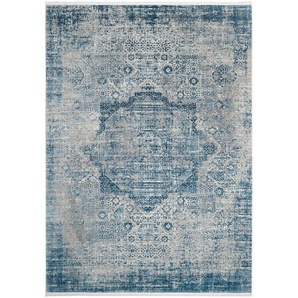 Dieter Knoll Webteppich Tesoro, Blau, Textil, Abstraktes, rechteckig, 240 cm, Oeko-Tex® Standard 100, für Fußbodenheizung geeignet, pflegeleicht, Teppiche & Böden, Teppiche, Moderne Teppiche