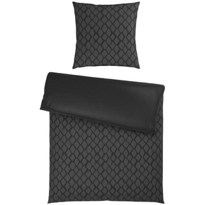 Dieter Knoll Wendebettwäsche Snako, Anthrazit, Textil, Abstraktes, 135x200 cm, Oeko-Tex® Standard 100, Oeko-Tex® Made IN Green, pflegeleicht, atmungsaktiv, schadstoffgeprüft, Schlaftextilien, Bettwäsche, Bettwäsche, Satin-Bettwäsche