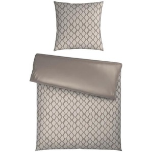 Dieter Knoll Wendebettwäsche Snako, Silber, Weiß, Textil, Abstraktes, 135x200 cm, Oeko-Tex® Standard 100, Oeko-Tex® Made IN Green, pflegeleicht, atmungsaktiv, schadstoffgeprüft, Schlaftextilien, Bettwäsche, Bettwäsche, Satin-Bettwäsche