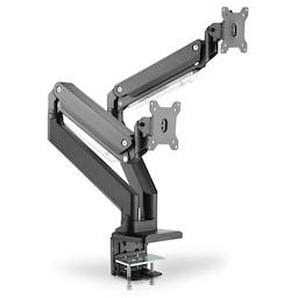 DIGITUS Universal Dual Monitorhalter mit Gasdruckfeder und Klemmbefestigung DA-90427