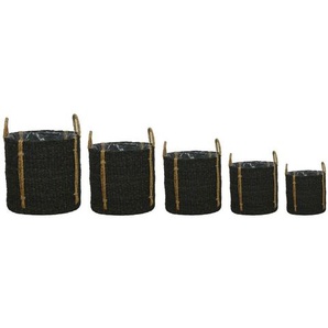 Dijk Natural Dijk Korb Seegras schwarz Ø 22 x 20 cm GLO660301568