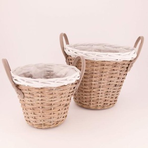 Dijk Natural Dijk Pflanzkorb Weide Ø 28 x 25 cm natur-weiß GLO660353300